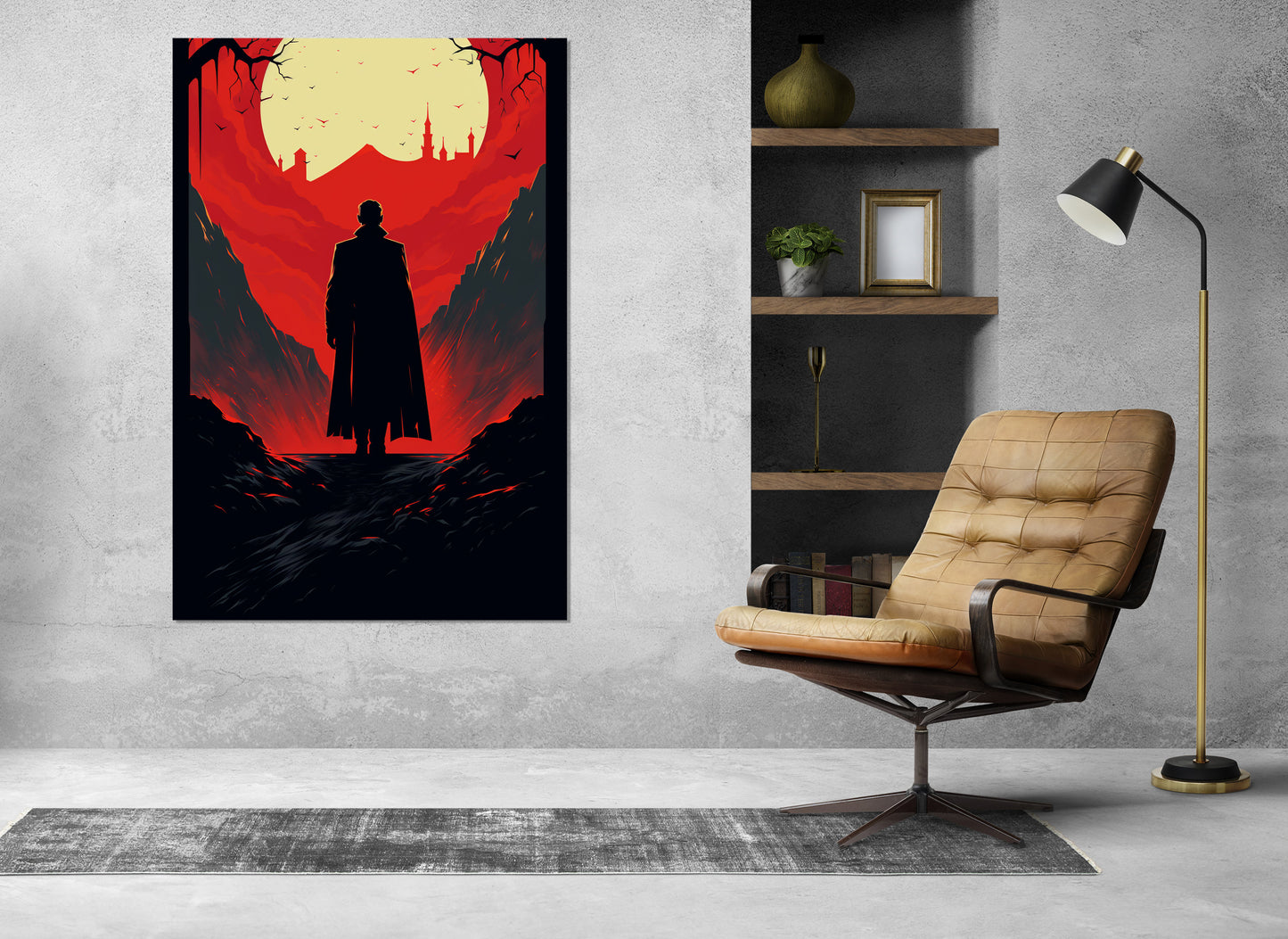 Gothic Canvas Print – Dracula Painting on Cotton Canvas with Framed Wall Art