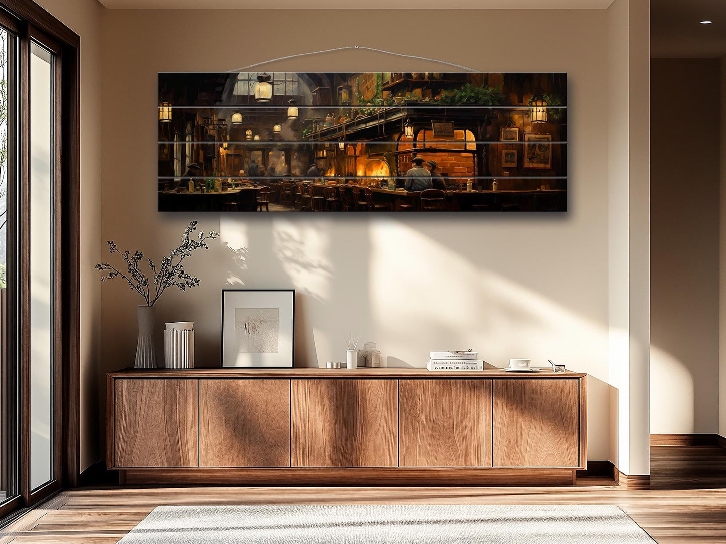 Irish Pub Wall Art – Rustic Wood Plank Artwork | Vintage Pub Print on Wood