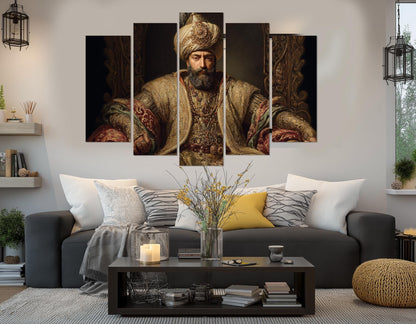 Ottoman Throne Canvas Framed Print – Suleiman The Magnificent Historical Wall Art