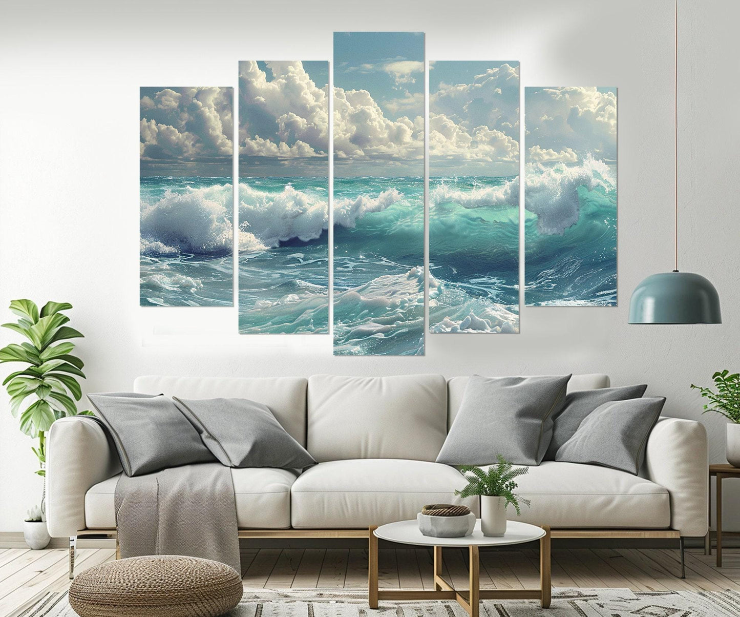 Ocean Canvas Art - Sea Waves Print | Gallery Wrapped Canvas, Ready to Hang