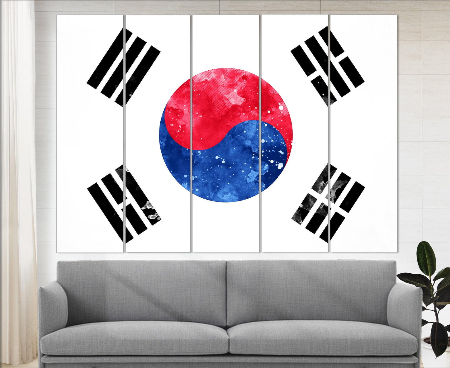 South Korea Flag Canvas – Ready to Hang Cotton Canvas Art with Vibrant Colors