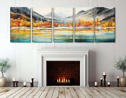 Five Color Ponds Canvas – Huanglong Valley Print on Cotton | Ready to Hang Art