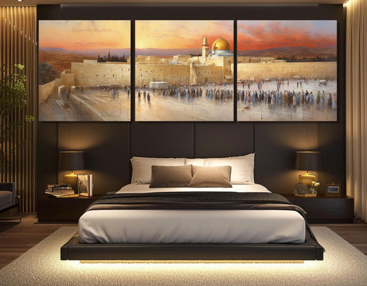 Western Wall Canvas – Ancient Jerusalem Painting | Framed & Ready to Hang Artwork