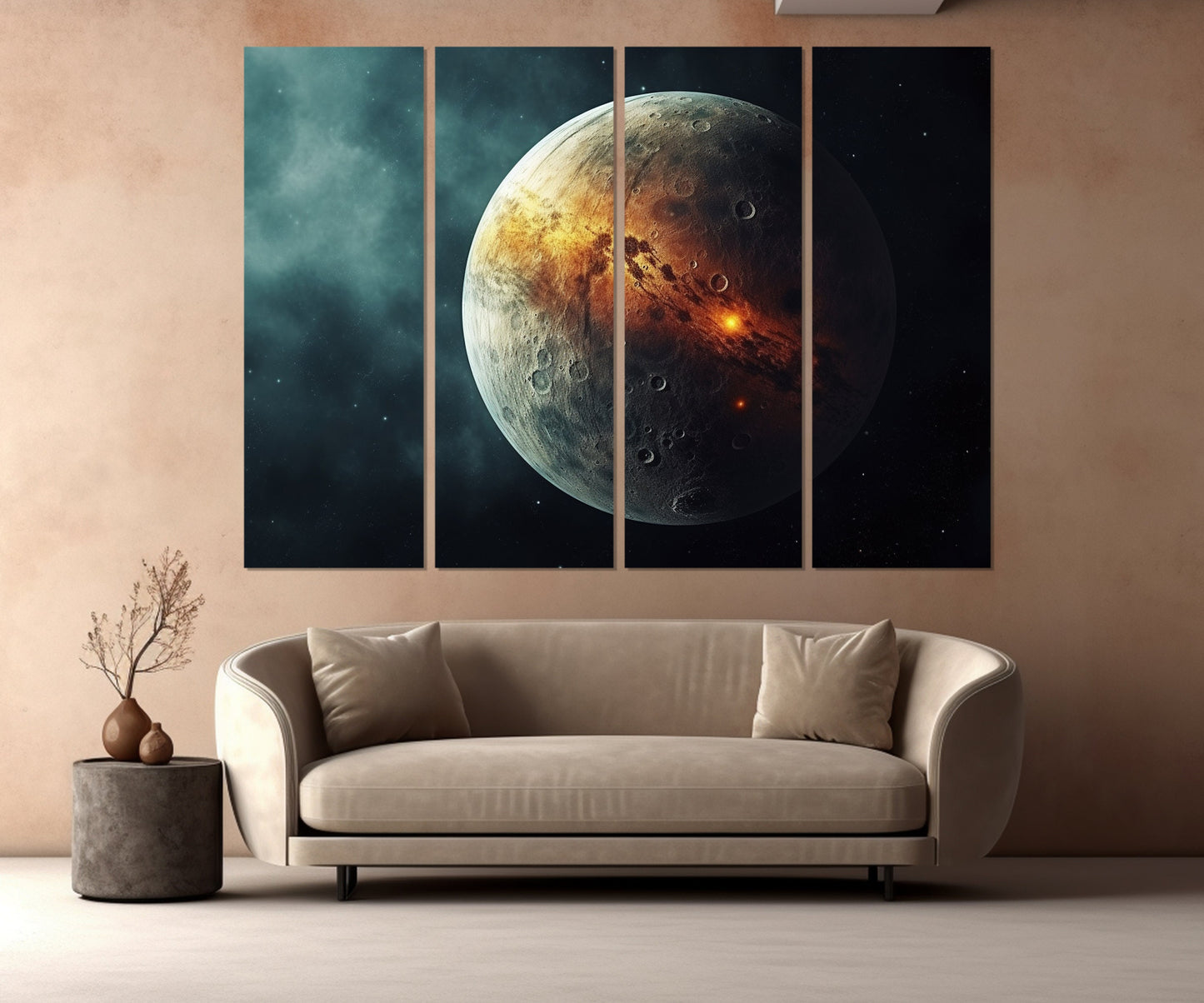 Mercury Canvas Print – Abstract Planet Art | Framed Cosmic Poster, High Quality Canvas