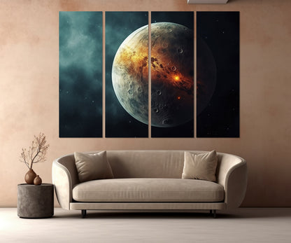 Mercury Canvas Print – Abstract Planet Art | Framed Cosmic Poster, High Quality Canvas