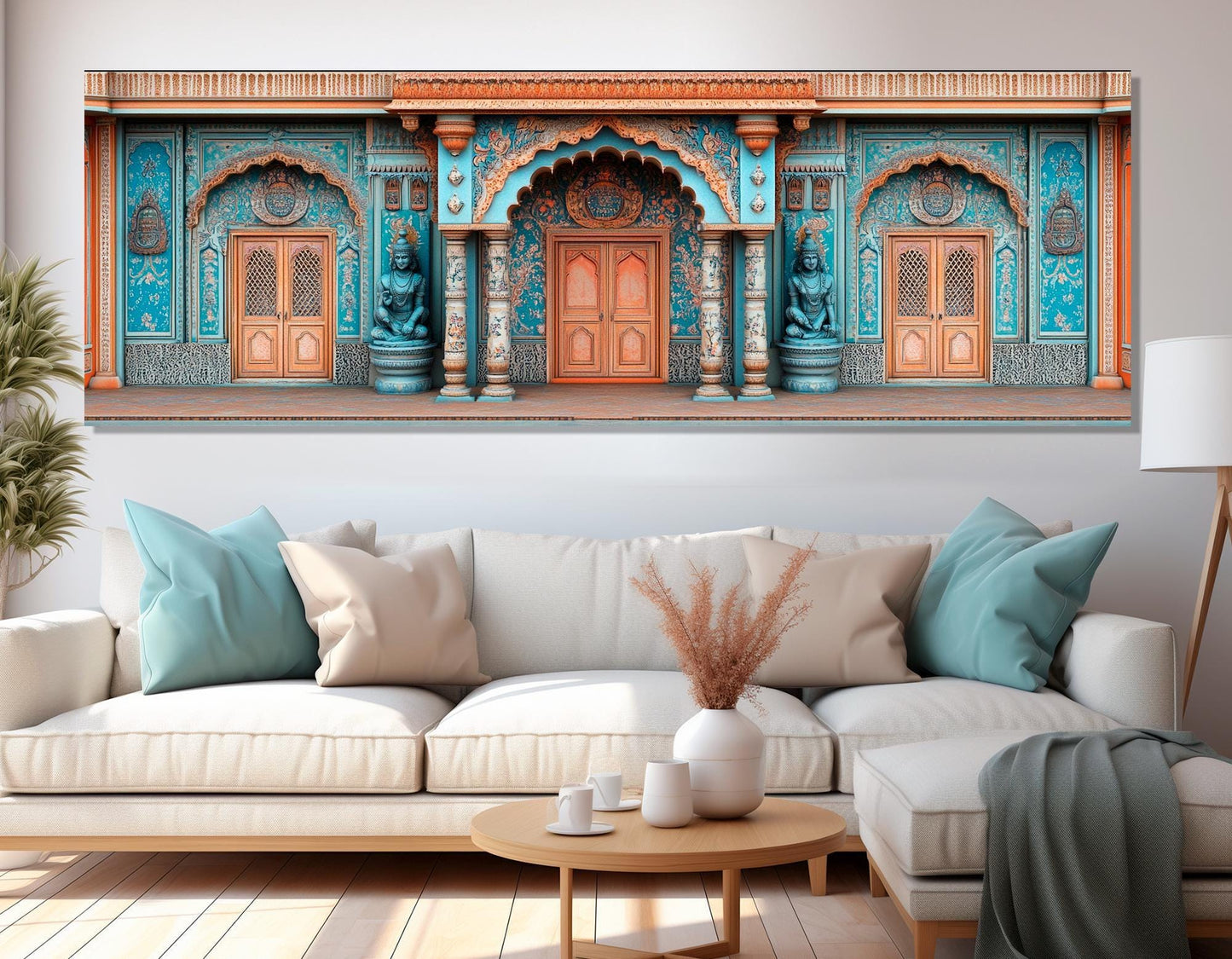 Madhubani Doors Canvas | Indian Wall Art - Framed Cotton Canvas Print, Ready to Hang