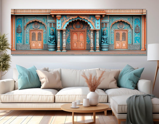 Madhubani Doors Canvas | Indian Wall Art - Framed Cotton Canvas Print, Ready to Hang