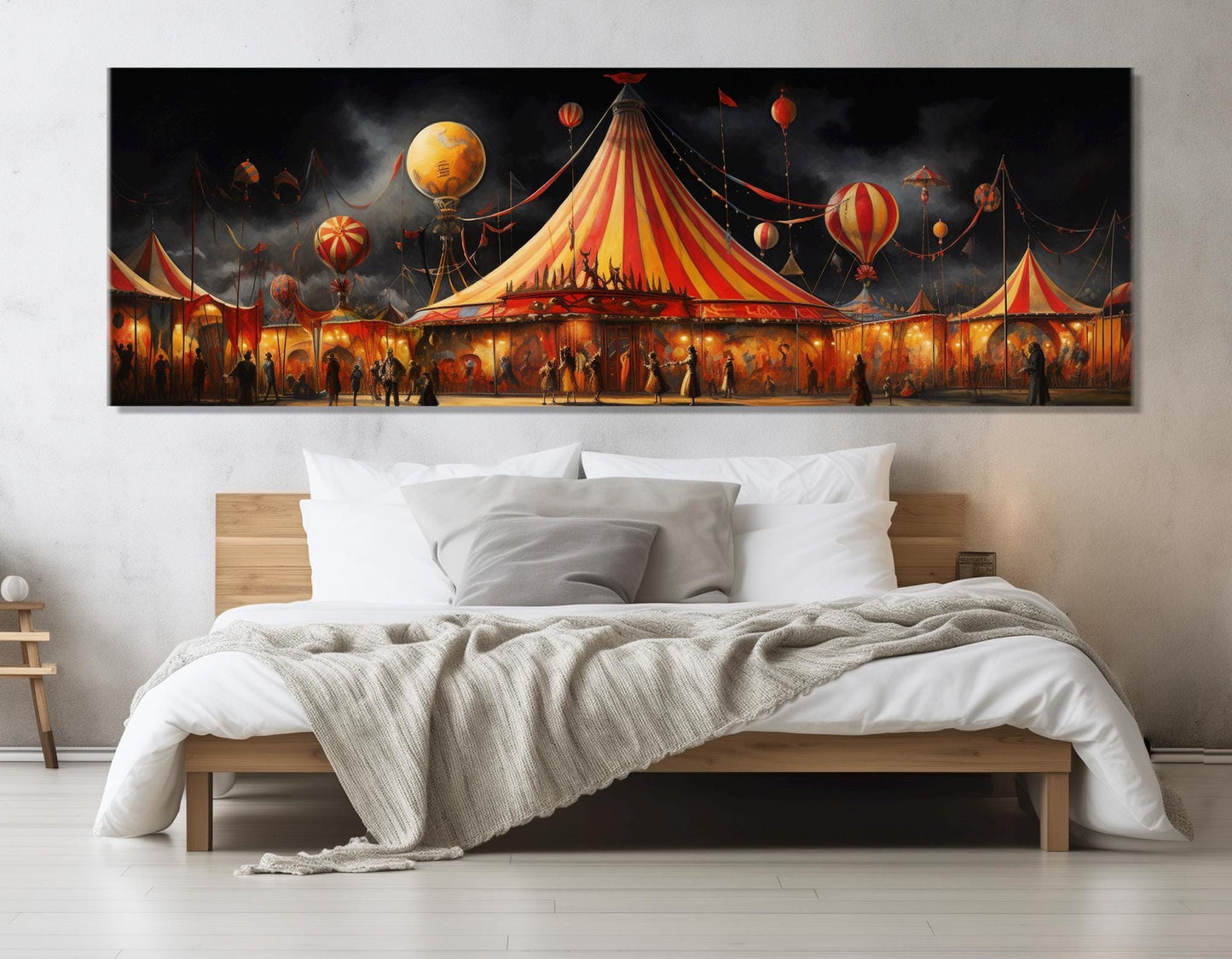 Vintage Circus Painting – Retro Circus Poster | Abstract Wall Art Canvas Print, Ready to Hang