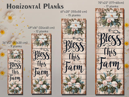 Rustic Wood Wall Art – Bless This Farm Sign | Farmhouse Wall Decor, Cozy Country Accent
