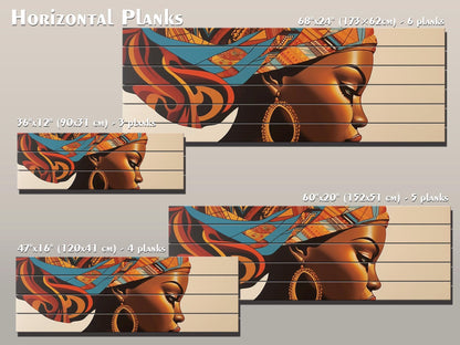 African Women  Printed On Natural Wood – Ethnic Portrait Wall Art