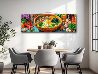Ramen Wood Wall Art, Japanese Food Print on Wood, Asian Kitchen Decor