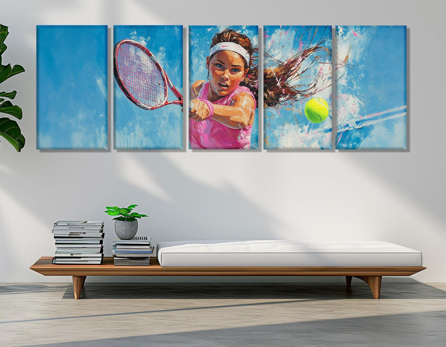 Tennis Wall Art - Framed Tennis Canvas Print | Woman Player Indoor Decor