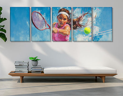 Tennis Wall Art - Framed Tennis Canvas Print | Woman Player Indoor Decor