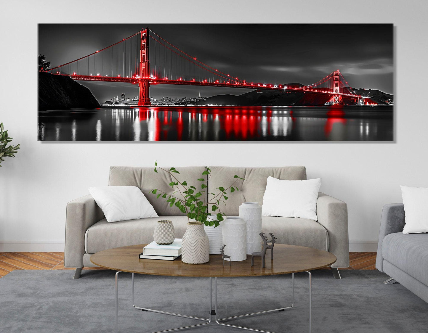 San Francisco Canvas Print - Urban Landscape Art, Golden Gate Bridge Wall Decor, Framed Canvas