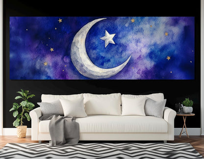 Islamic Canvas Print – Abstract Crescent Wall Art | Framed & Ready to Hang
