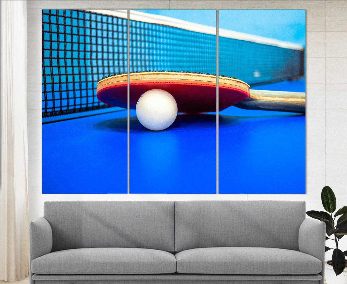 Table Tennis Wall Art - Ping Pong Canvas Sports Art | Gallery Wrapped Canvas Print
