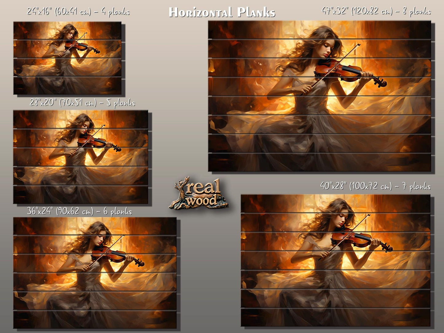Wood Wall Art - Abstract Violinist Print on Smooth Linden Wood | Musician Gift