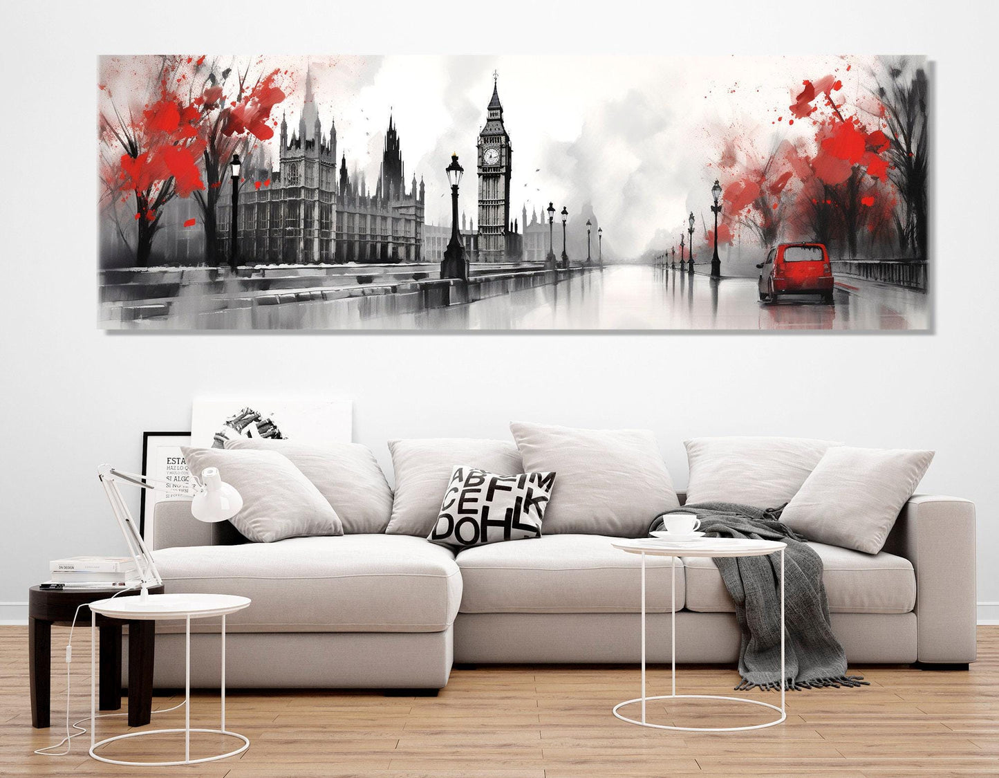London Canvas Print - Modern Wall Art | Large Abstract City Painting, Ready to Hang