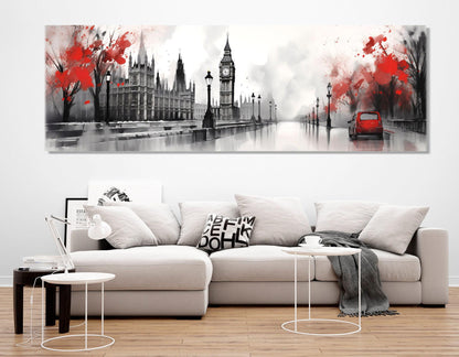 London Canvas Print - Modern Wall Art | Large Abstract City Painting, Ready to Hang