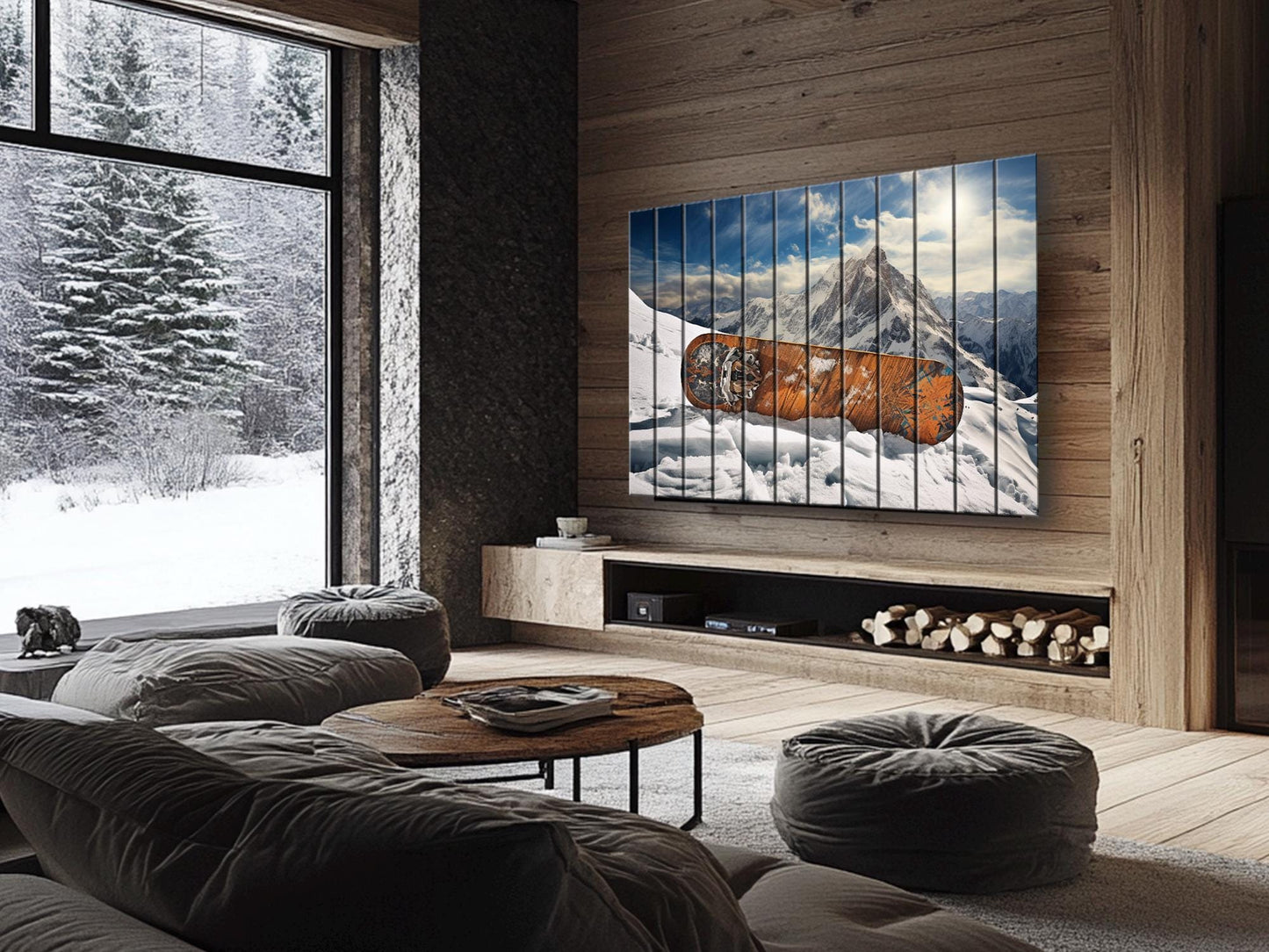 Snowboard Wall Art – Rustic Wood Wall Decor | Winter Cabin & Resort Gift