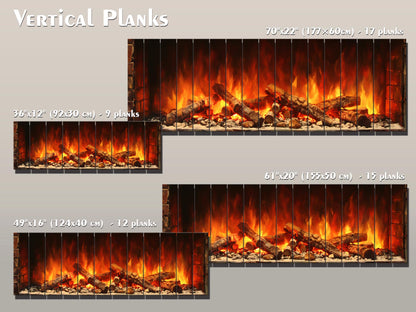 Fireplace Print on Natural Wood – Rustic Wall Art Home Decor