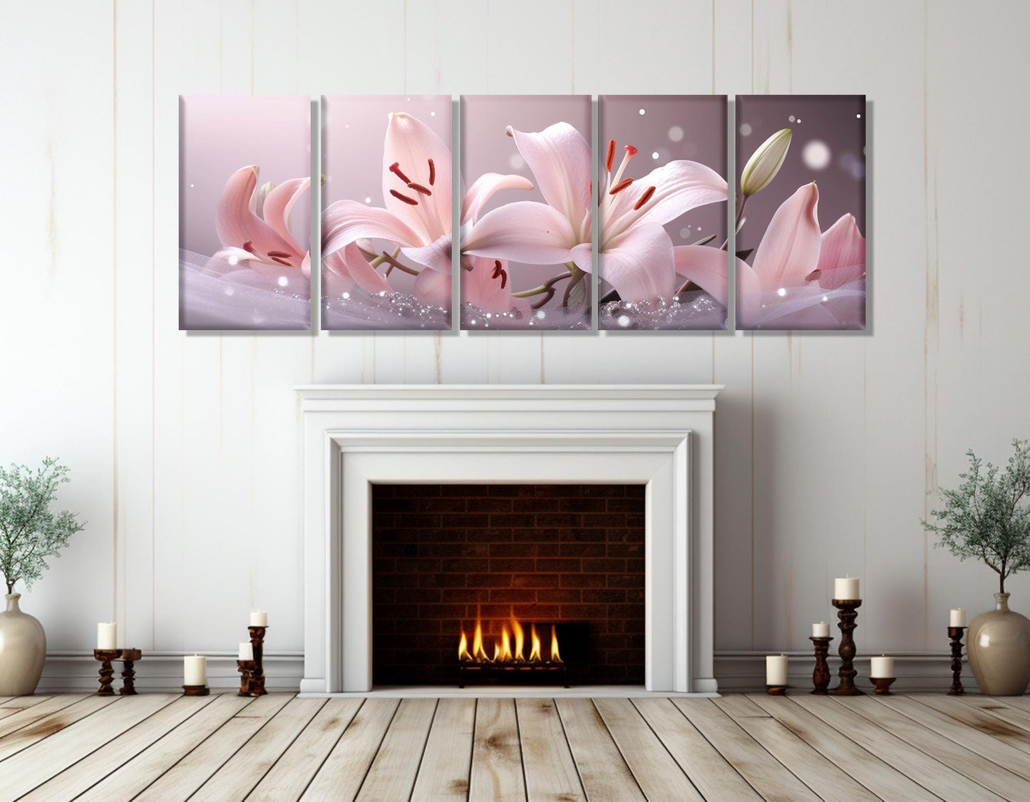 Pink Lily Canvas Print - Floral Wall Decor | Gallery Wrapped Cotton Canvas Art