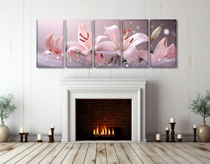 Pink Lily Canvas Print - Floral Wall Decor | Gallery Wrapped Cotton Canvas Art