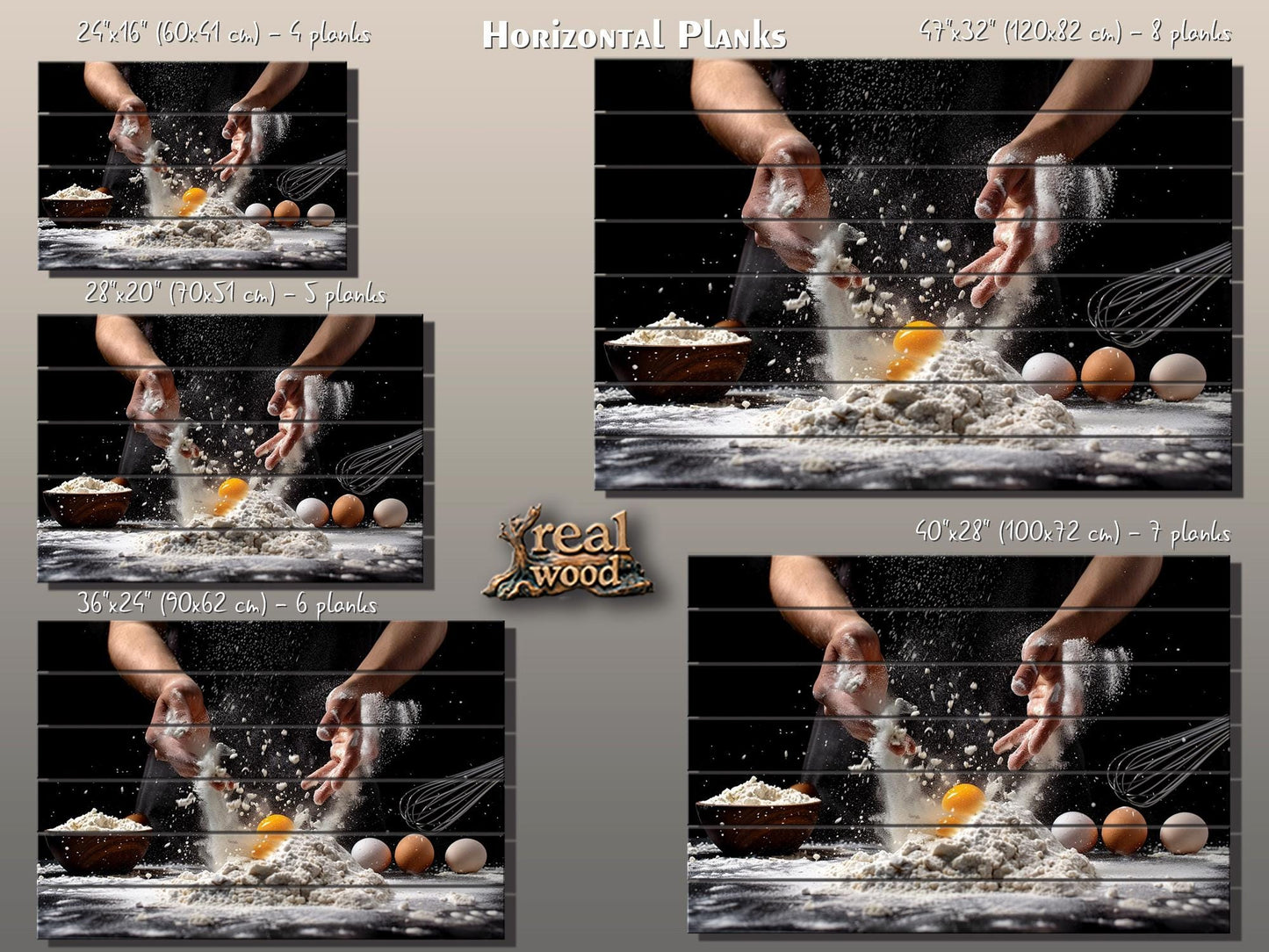 Pizza Wall Art - Wood Wall Decor | Rustic Kitchen Art | Chef Gift Ideas | Print On Wood