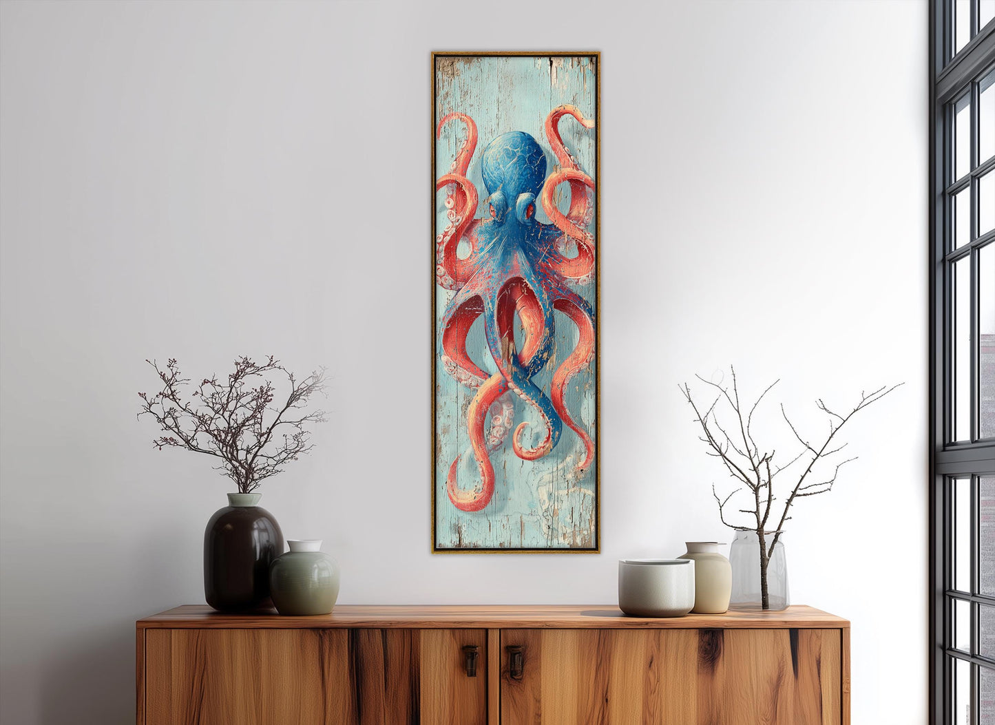 Octopus Canvas Print – Colorful Nautical Wall Art | Gallery Wrapped Cotton Canvas