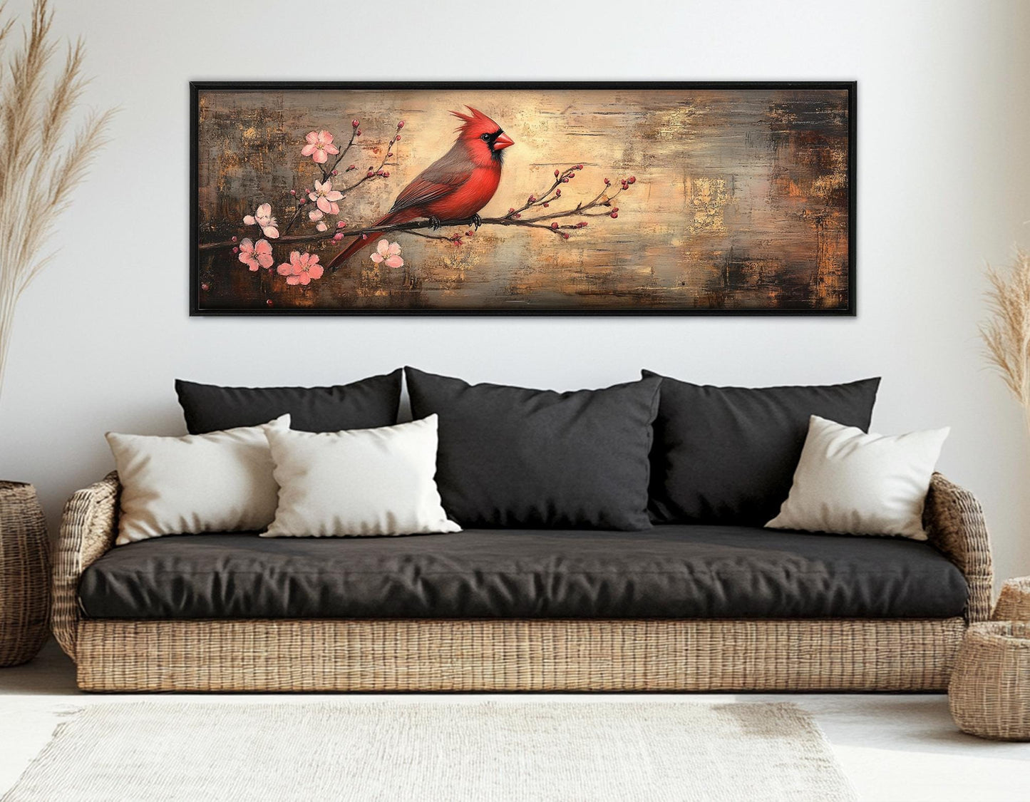 Cardinal Wall Art - Red Cardinal Painting on Gallery Wrapped Canvas | Ready to Hang
