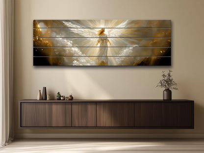 Angel Wood Wall Art - Printed Natural Wood Rustic Farmhouse Religious Decor