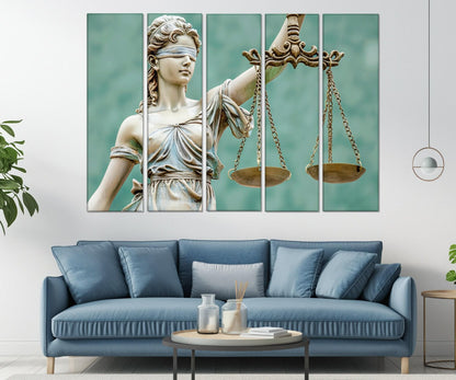 Lawyer Office Wall Decor – Lady Justice Canvas Print | Framed Ready to Hang Art