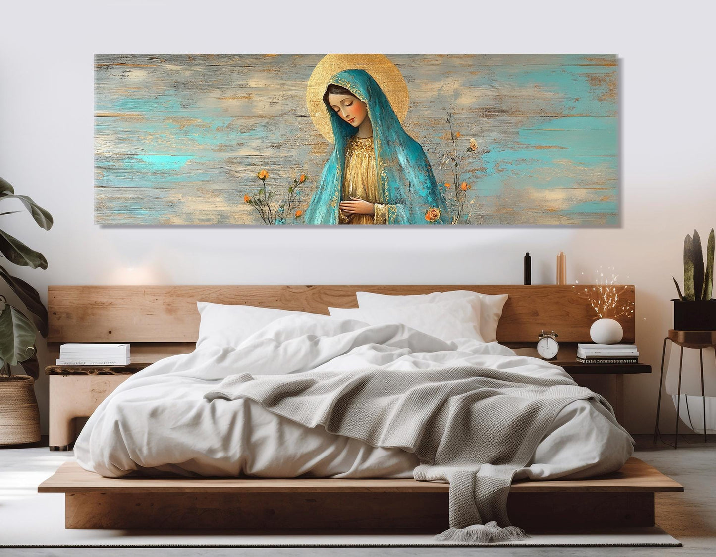 Virgin Mary Canvas Print – Framed Christian Wall Art | Ready to Hang Gallery Wrapped Canvas
