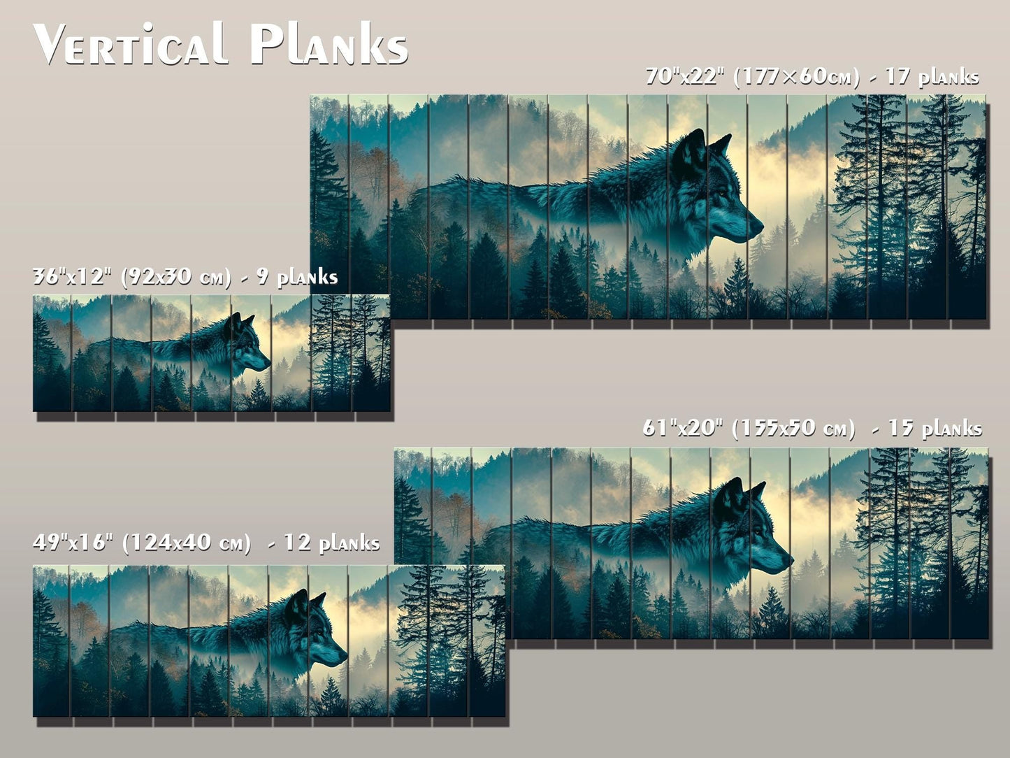Wolf Wood Wall Art – Howling Wolf On Moon | Natural Wood Art Print