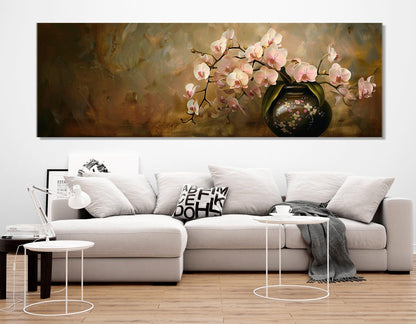 Abstract Orchids Canvas Print – Floral Wall Decor | Gallery Wrapped Cotton Canvas