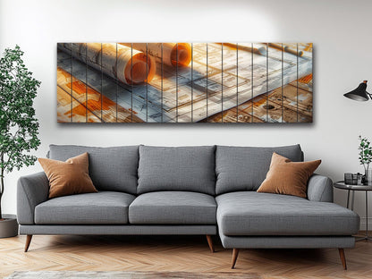Wooden Wall Art – Natural Wood Print | Contemporary Architecture Print Decor