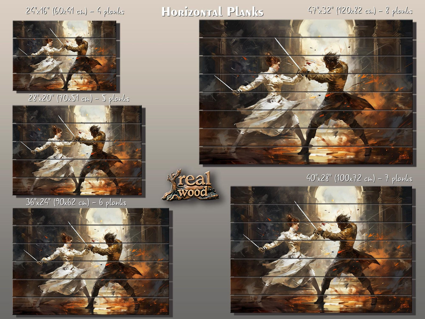 Wood Wall Art – Vintage Fencing Wall Art | Rustic Wood Plank Artwork Gift