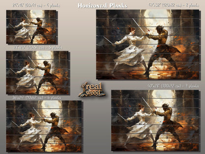 Wood Wall Art – Vintage Fencing Wall Art | Rustic Wood Plank Artwork Gift