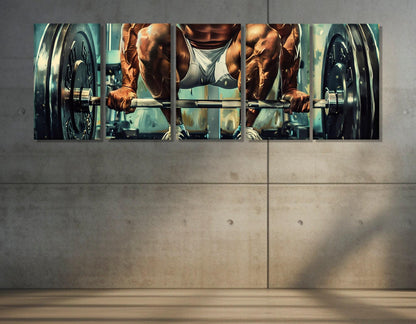 Weightlifting Canvas Print – Large Gym Wall Decor | Abstract Fitness Painting Ready To Hang