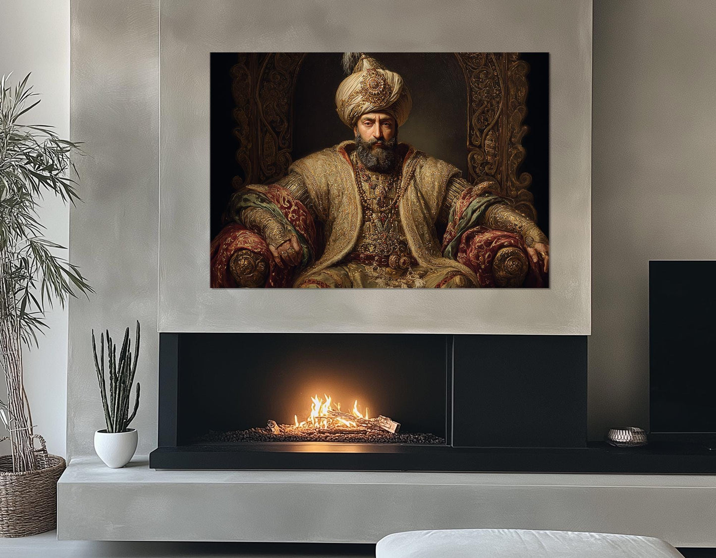 Ottoman Throne Canvas Framed Print – Suleiman The Magnificent Historical Wall Art