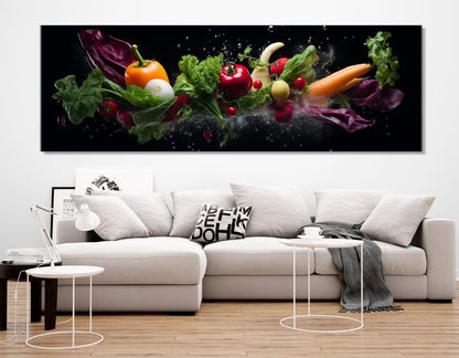 Vegetables Canvas Print – Modern Kitchen Wall Decor | Framed & Ready to Hang