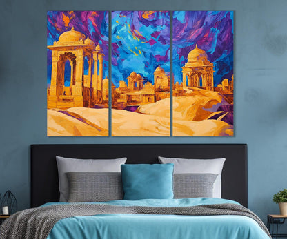 Bada Bagh Canvas Print – Abstract Indian Wall Art on Cotton Canvas, Ready to Hang