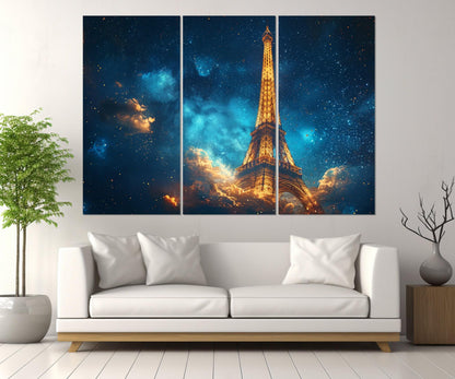 Eiffel Tower Canvas Print – Abstract Paris Wall Art | Framed Cotton Canvas