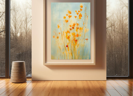 Wildflowers Canvas Print – Floral Wall Art | Soft Tones Painting, Ready to Hang