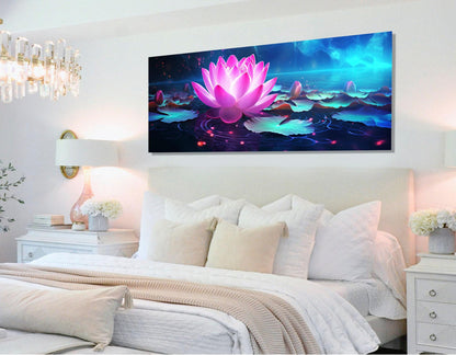 Lotus Flower Canvas Print – Abstract Floral Wall Decor | Framed, Ready to Hang