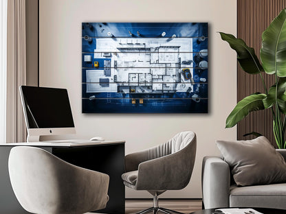 Wood Wall Art - Architect Wall Decor | Project Print on Wood | Office Building Decor