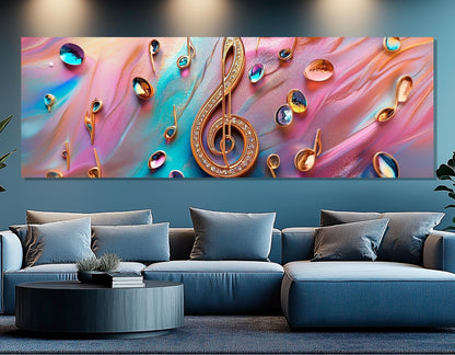 Music Wall Art - Treble Clef Canvas Print | Abstract Music Art, Ready to Hang