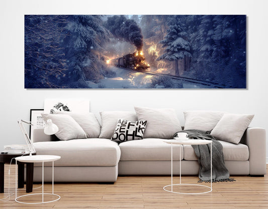 Steam Train Canvas Print – Vintage Locomotive Wall Decor | Framed Ready to Hang