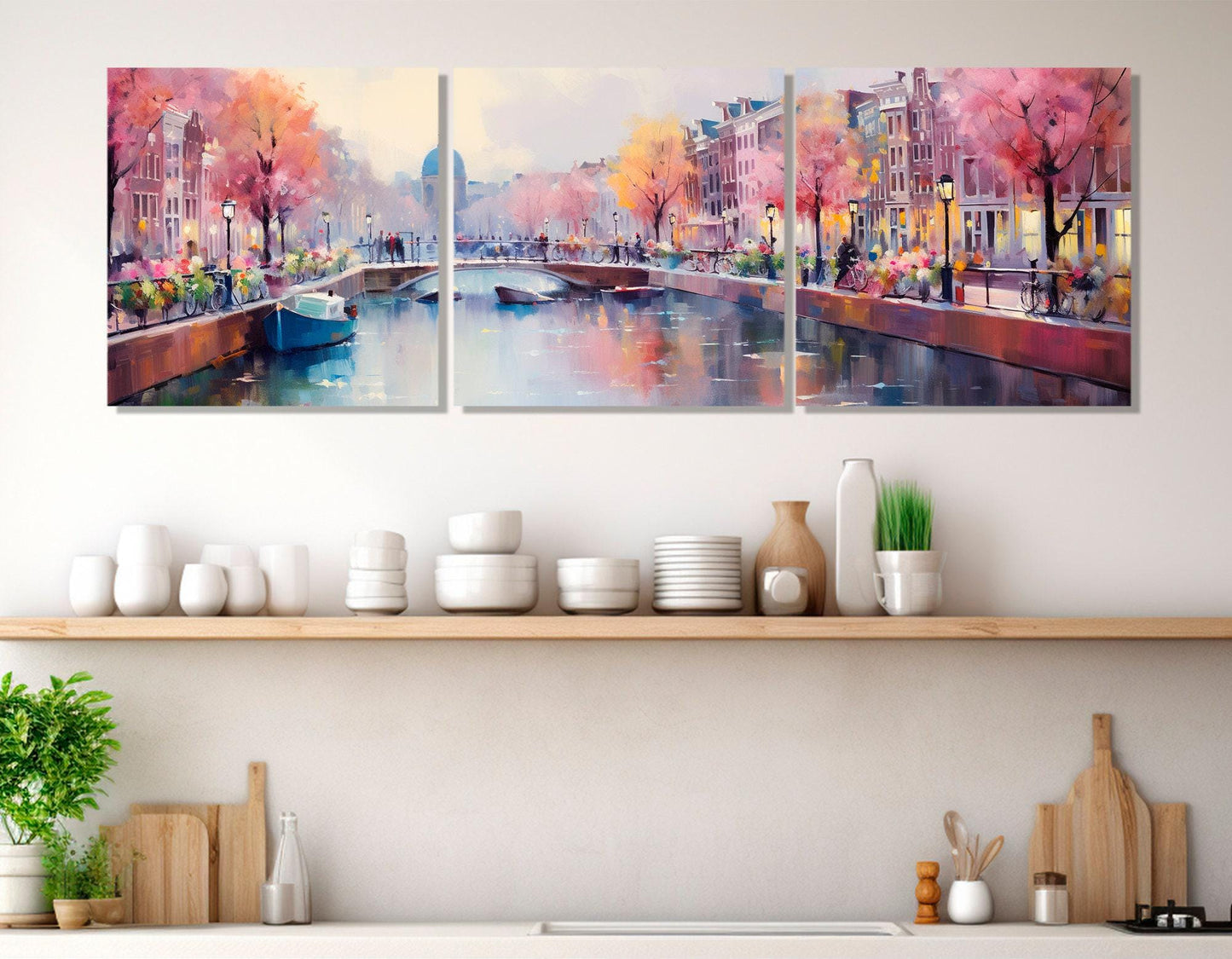 Amsterdam Wall Art – Abstract Floral Canvas Print | Ready to Hang Gallery Wrapped Canvas