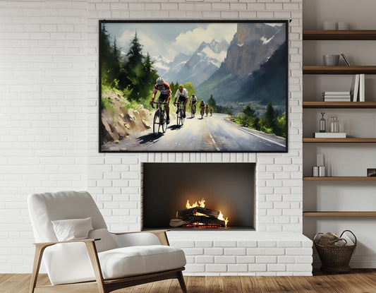 Cycling Canvas Print – Framed Cycling Art | Ready to Hang Bicycle Art Print